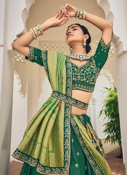 Gorgeous Green Floral KSHL - Indian Dress House 786