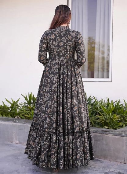 Gorgeous Grey Floral PRL INDO - Indian Dress House 786