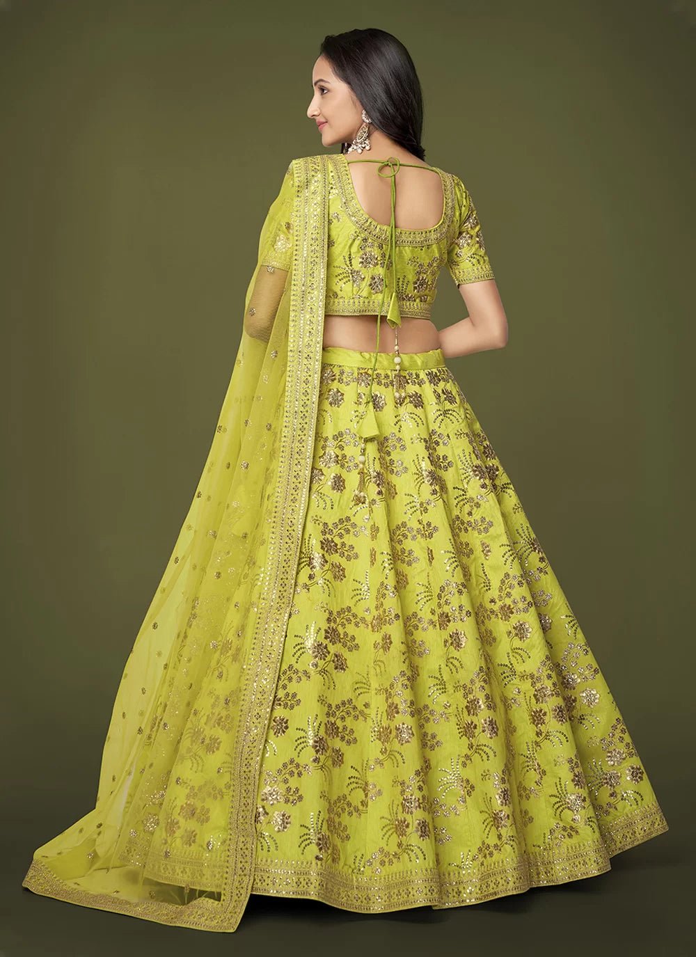 Gorgeous Lime Green ZHML - Indian Dress House 786