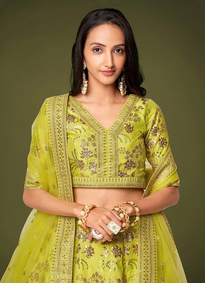 Gorgeous Lime Green ZHML - Indian Dress House 786
