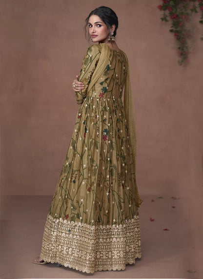 Gorgeous Mendhi Green SYNR - Indian Dress House 786