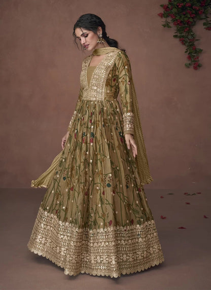 Gorgeous Mendhi Green SYNR - Indian Dress House 786