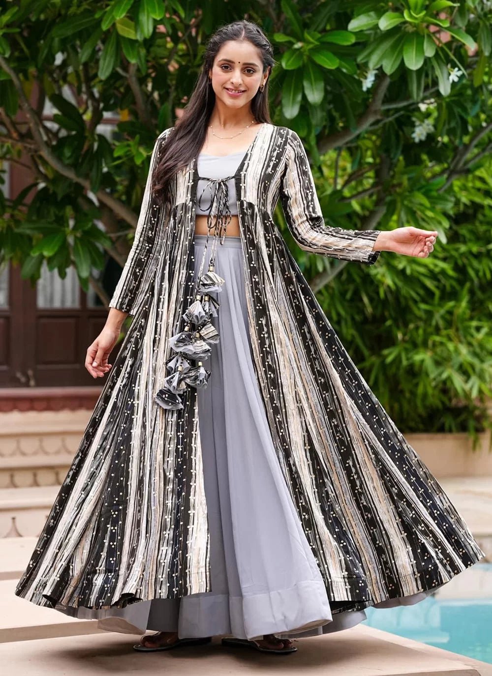 Gorgeous Night Grey & Black PRL INDO - Indian Dress House 786