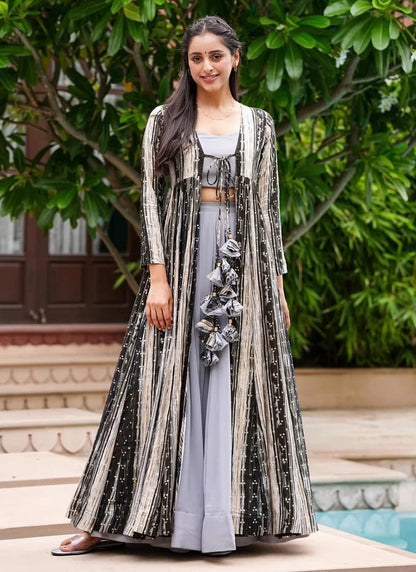 Gorgeous Night Grey & Black PRL INDO - Indian Dress House 786