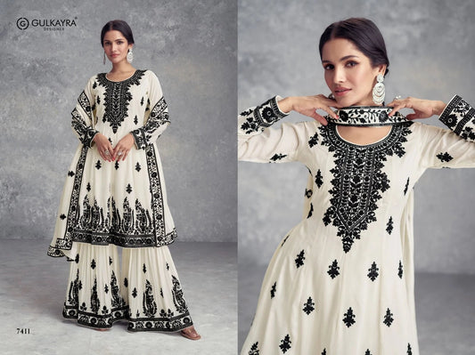 Gorgeous Off White & Black GKF - Indian Dress House 786