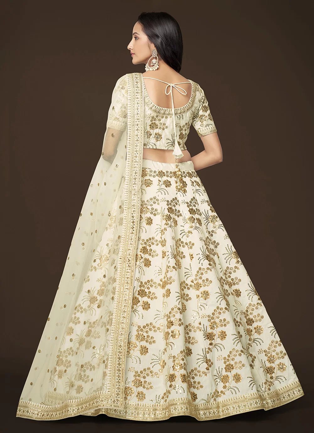 Gorgeous Off White & Gold ZHML - Indian Dress House 786