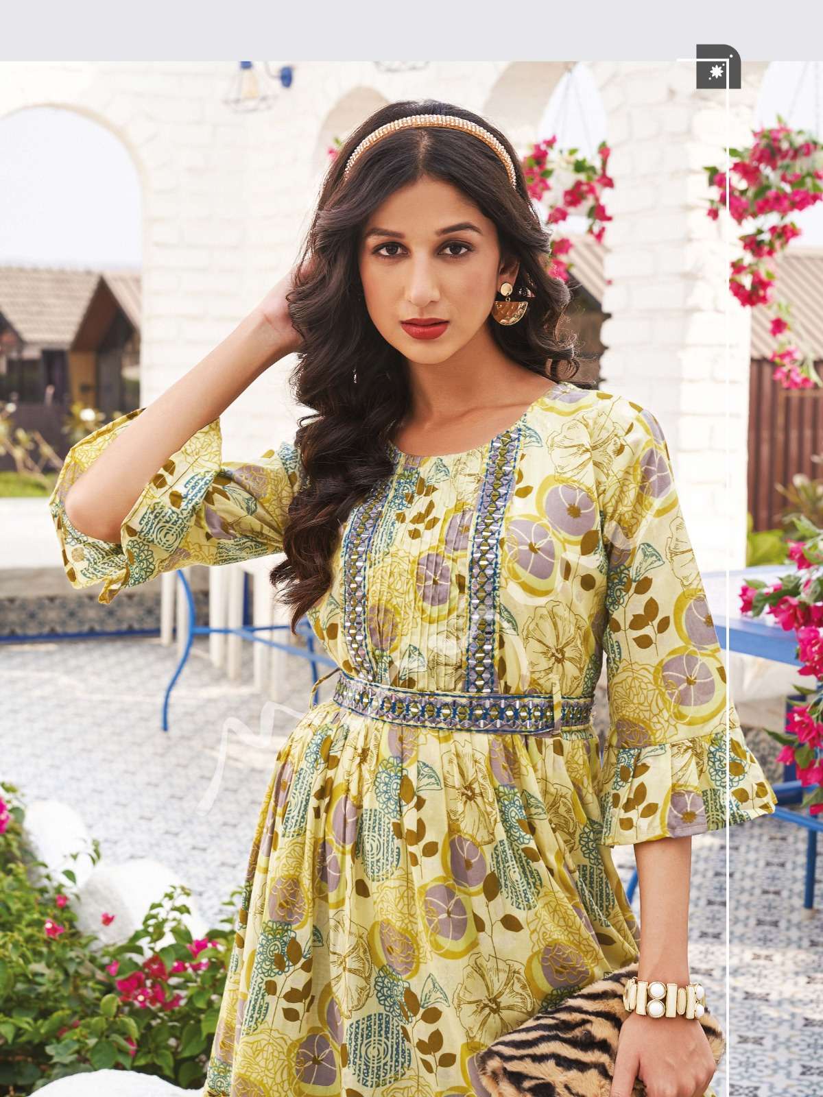 Gorgeous Olive Floral SMY 01 FVD - Indian Dress House 786