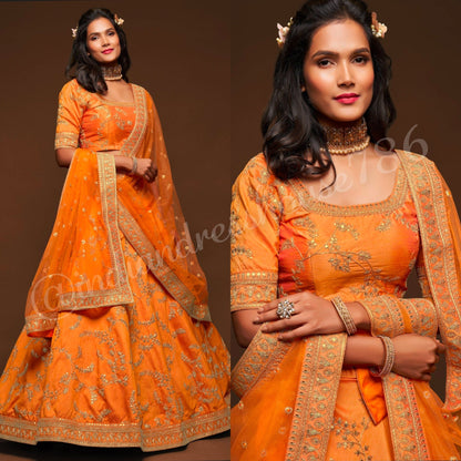 Gorgeous Orange ADL - Indian Dress House 786