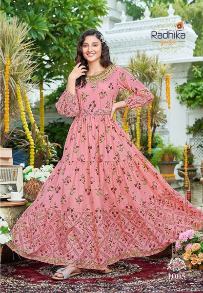 Gorgeous Pink FlorL RG 1005 FVD - Indian Dress House 786