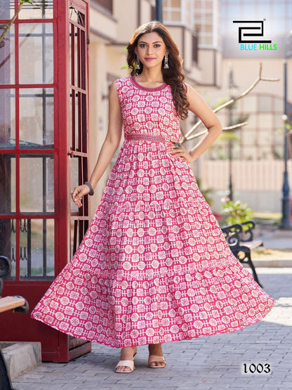 Gorgeous Pink Printed BHSA 1003 FVD - Indian Dress House 786