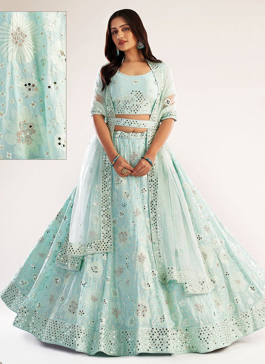 Gorgeous Sea Green Floral ABHFL - Indian Dress House 786