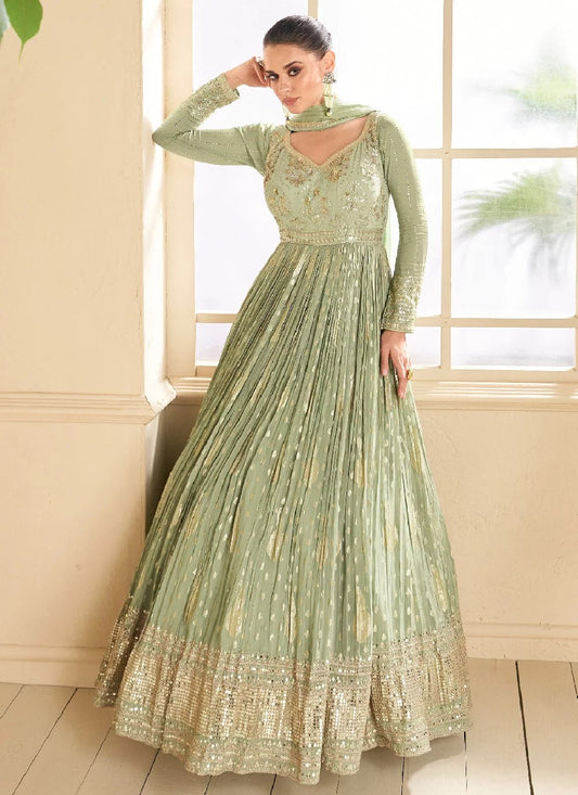 Gorgeous Sea Green SONA - Indian Dress House 786