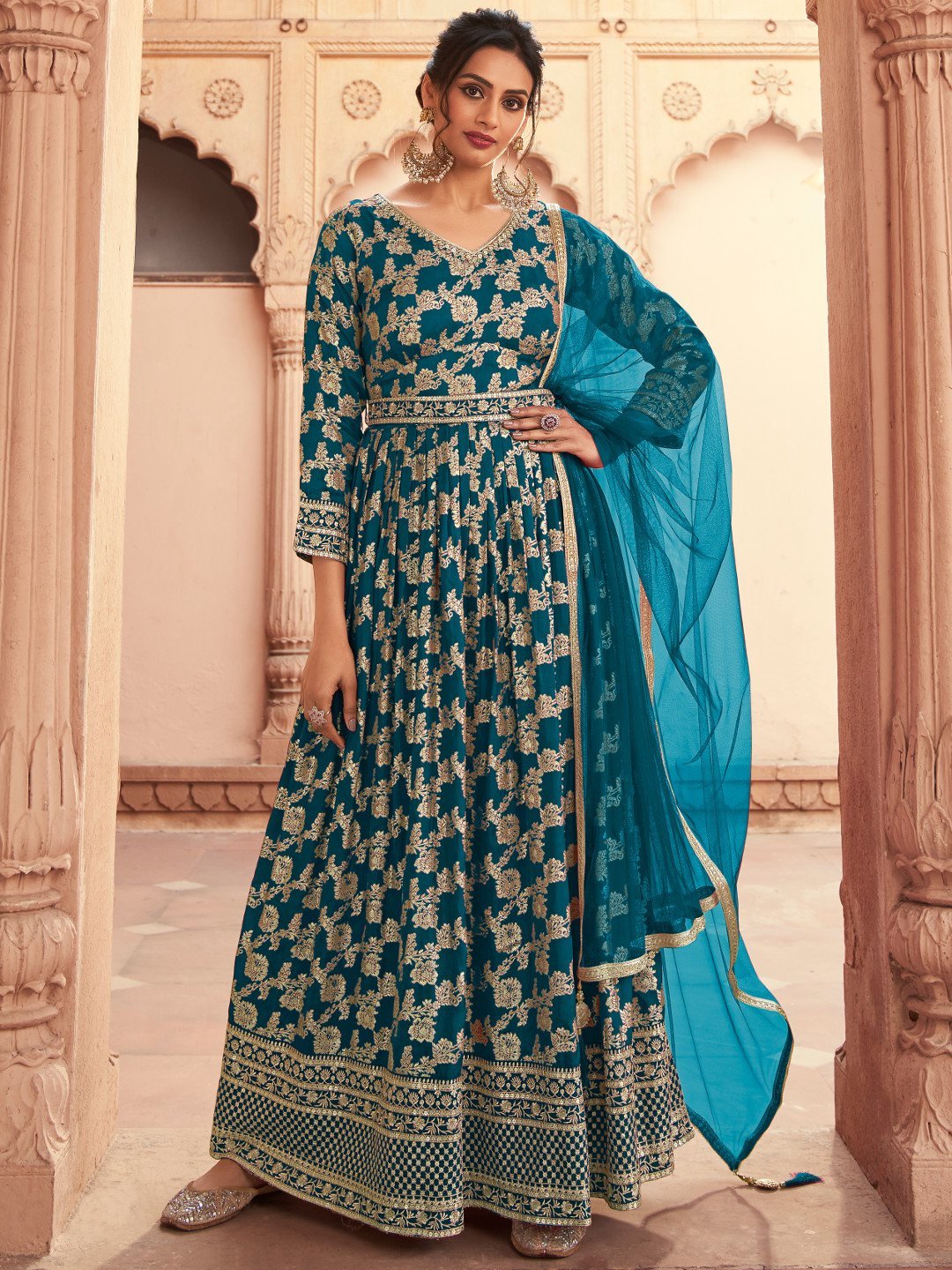 Gorgeous Teal LTR - Indian Dress House 786