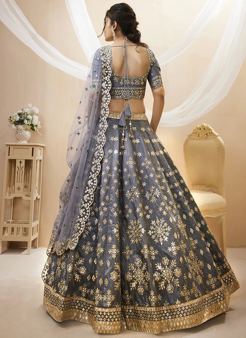 Gorgeous Unique Grey & Gold ZCA - Indian Dress House 786