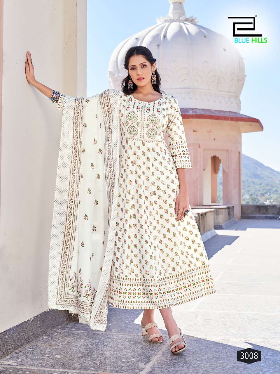 Gorgeous White BHS 3008 FVD - Indian Dress House 786