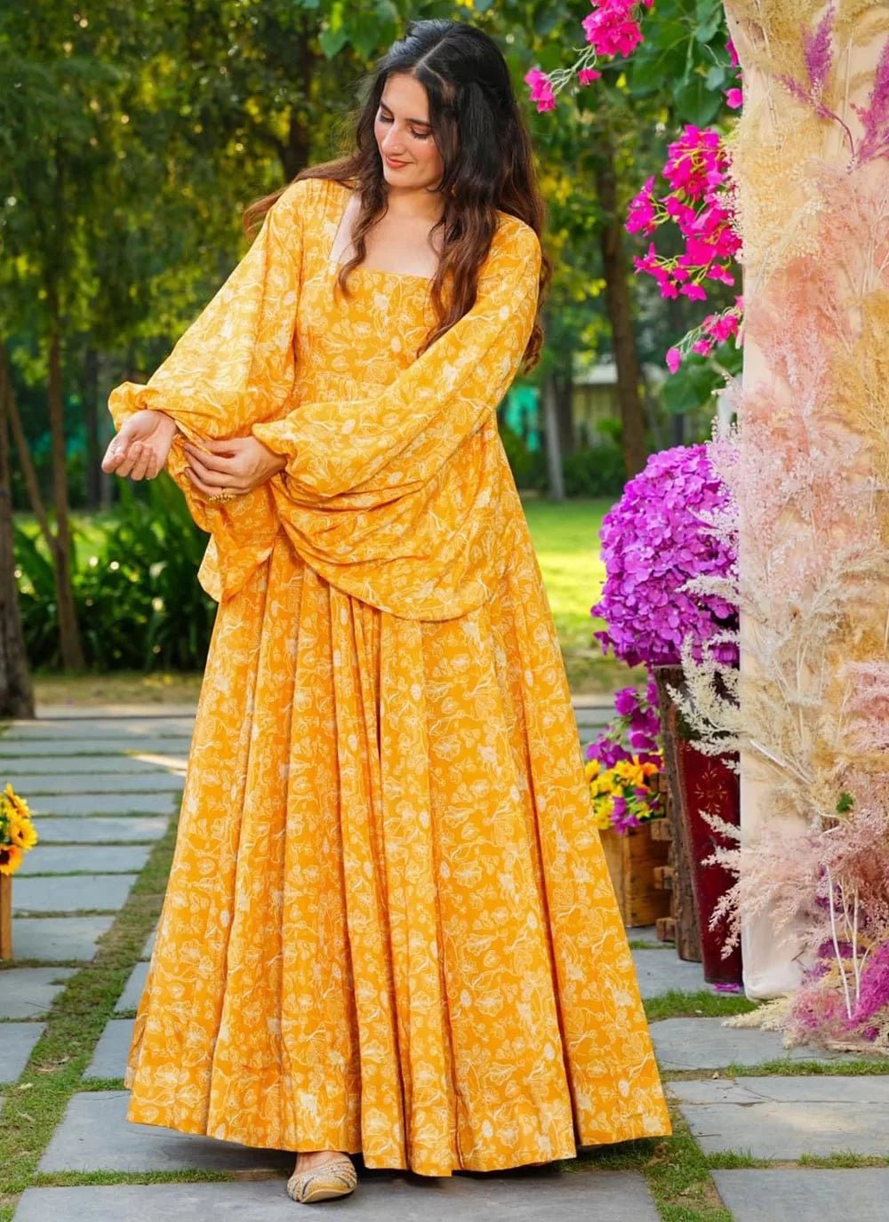 Gorgeous Yellow Floral PRL FVD - Indian Dress House 786