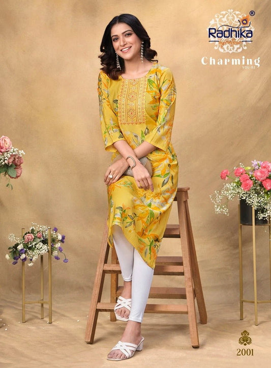 Gorgeous Yellow Floral RDC 2001 FVD - Indian Dress House 786