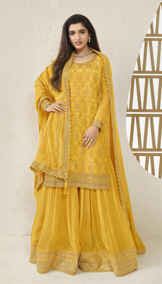 Gorgeous Yellow Floral VKS - Indian Dress House 786