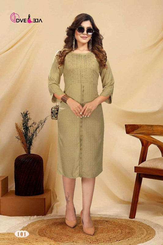 Light Sage DV 101 Kurti Top KT - Indian Dress House 786