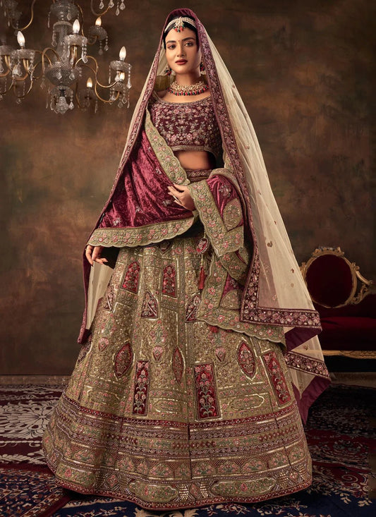 Majestic Royal Brown & Red PAL - Indian Dress House 786