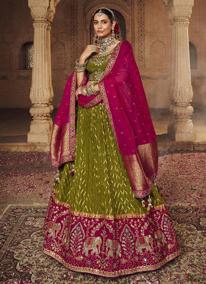 Mendhi Green & Pink RWL - Indian Dress House 786