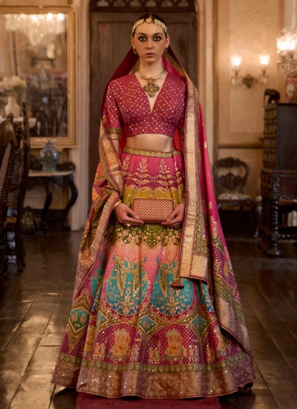 Multi Color Pink & Red RWL - Indian Dress House 786
