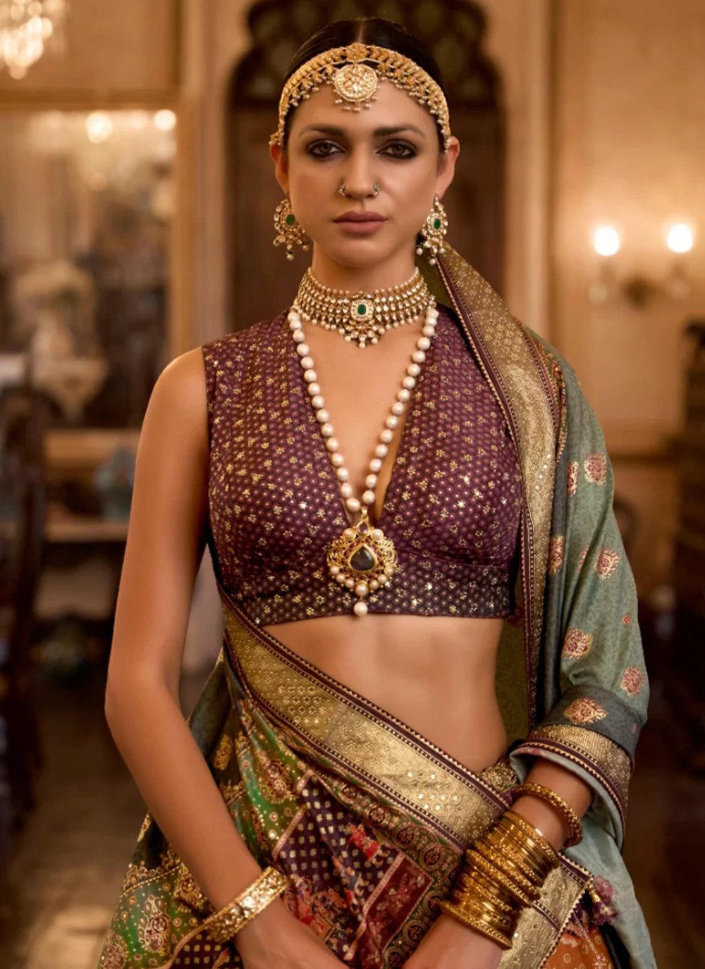 Multi Color Purple , Pink & Gold RWL - Indian Dress House 786