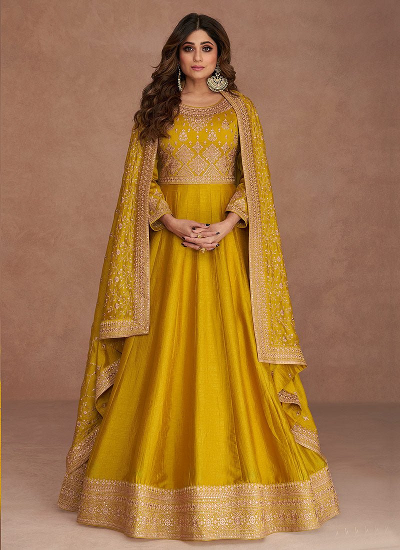 Mustard Floral ANV - Indian Dress House 786