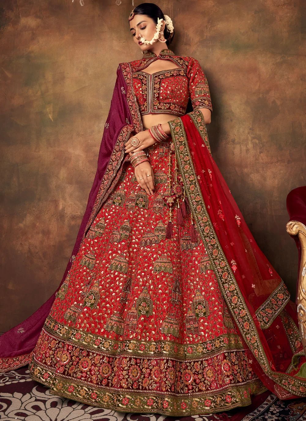 Phenomenal Red Silk PAL - Indian Dress House 786