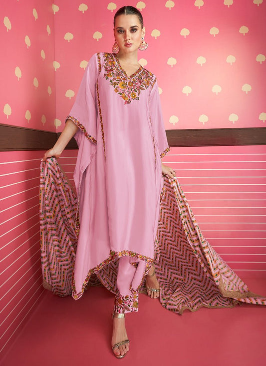 Pink Cream Kaftan SYA - Indian Dress House 786
