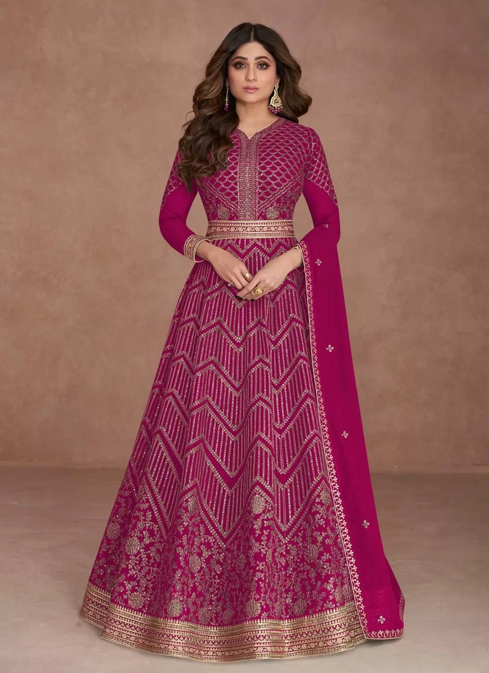 Pink & Gold ASJI - Indian Dress House 786