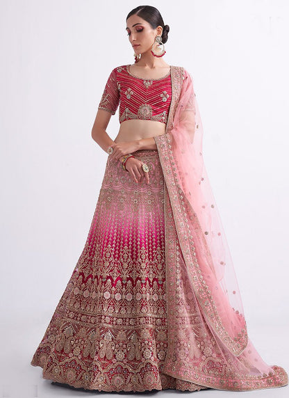 Pink Shaded & Gold ABHPL - Indian Dress House 786