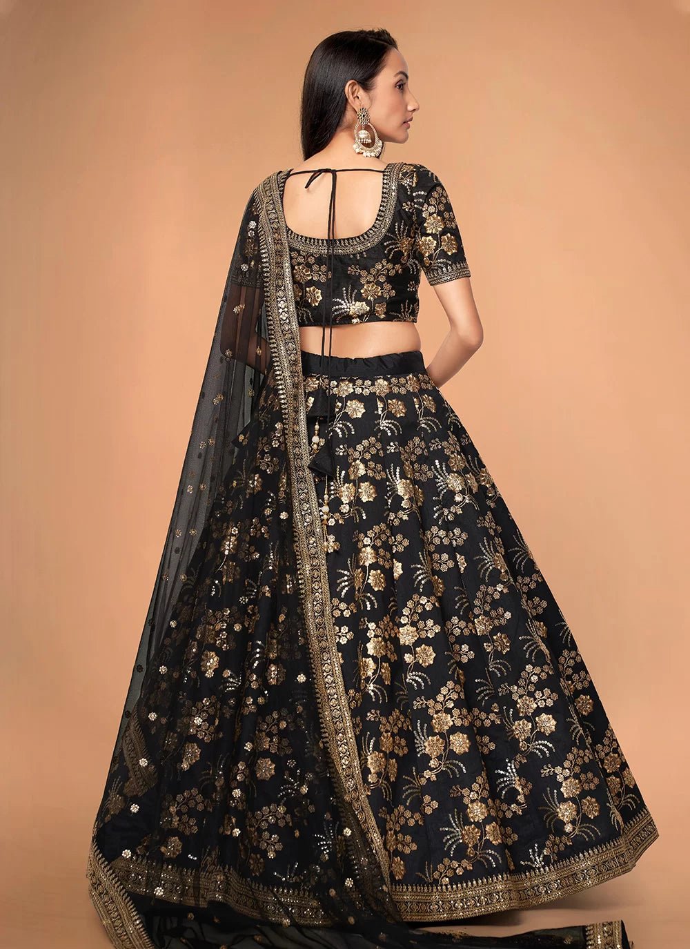 Ravishing Black & Gold ZHML - Indian Dress House 786