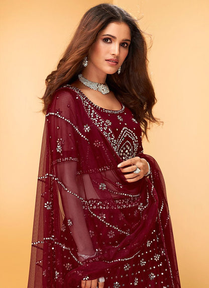 Ravishing Maroon ALLS - Indian Dress House 786