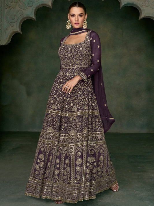 Ravishing Purple & Gold NYB - Indian Dress House 786