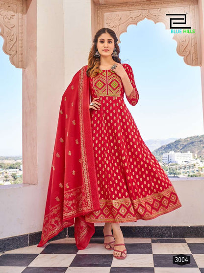 Red BHS 3004 FVD - Indian Dress House 786