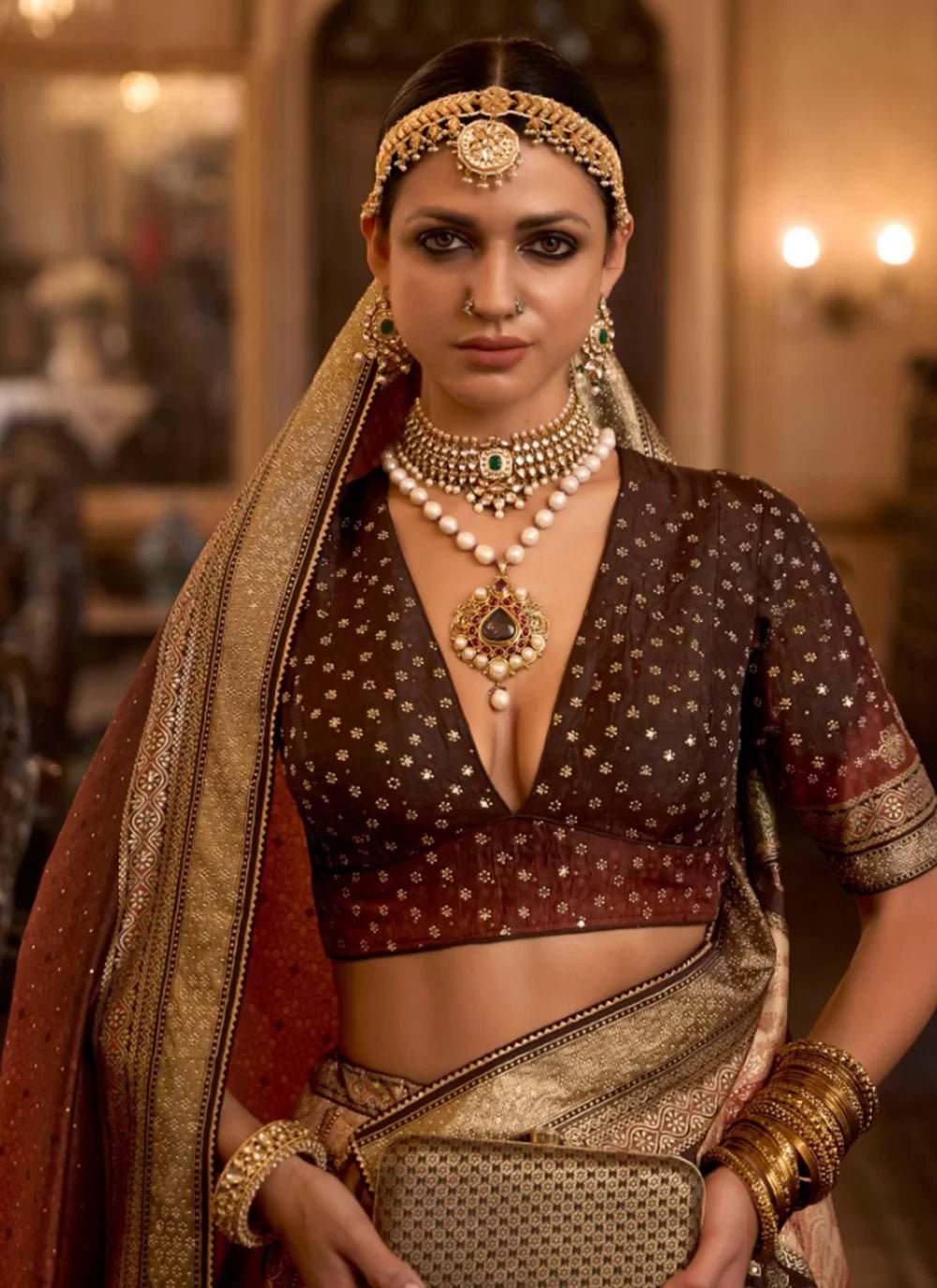 Royal Multi Color Gold RWL - Indian Dress House 786