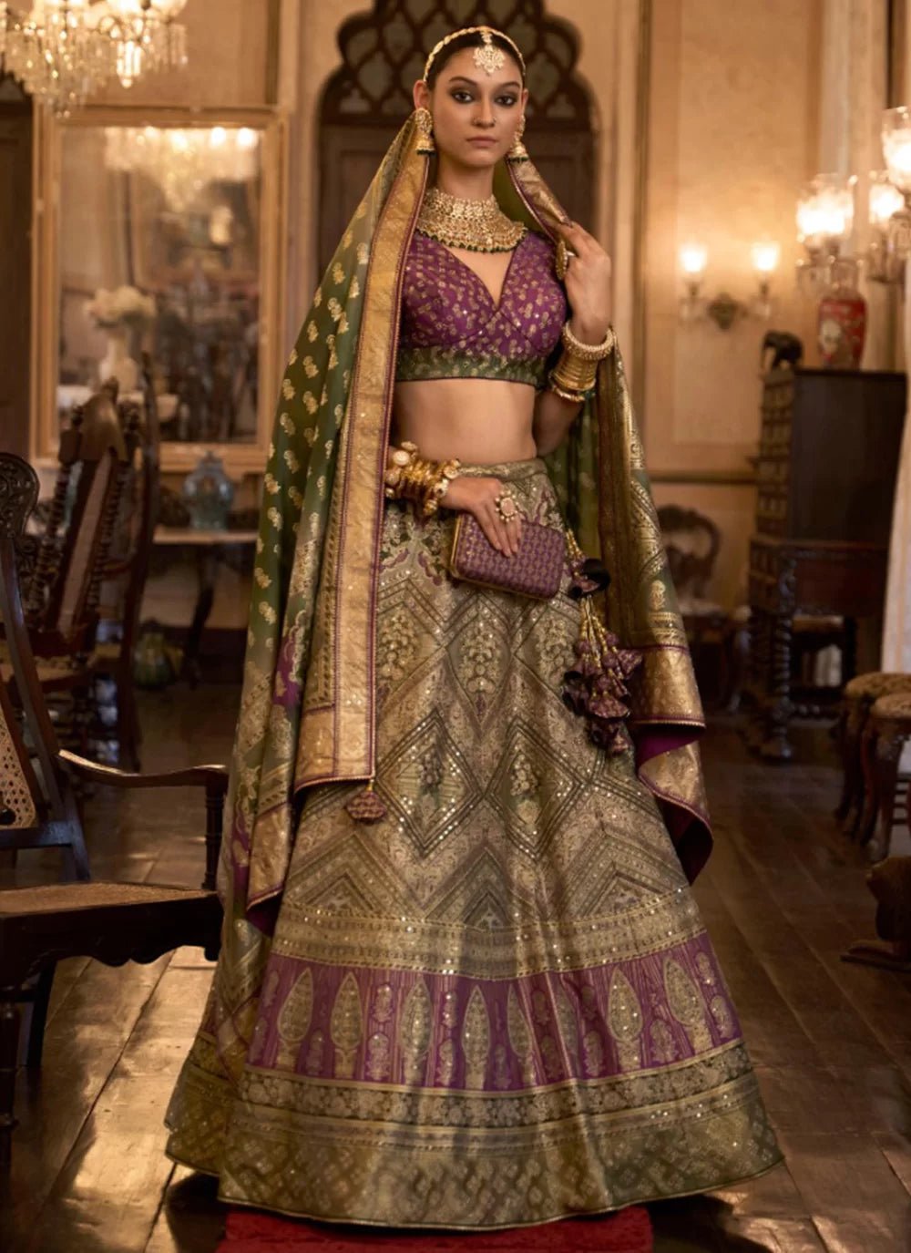 Royal Purple & Gold RWL - Indian Dress House 786