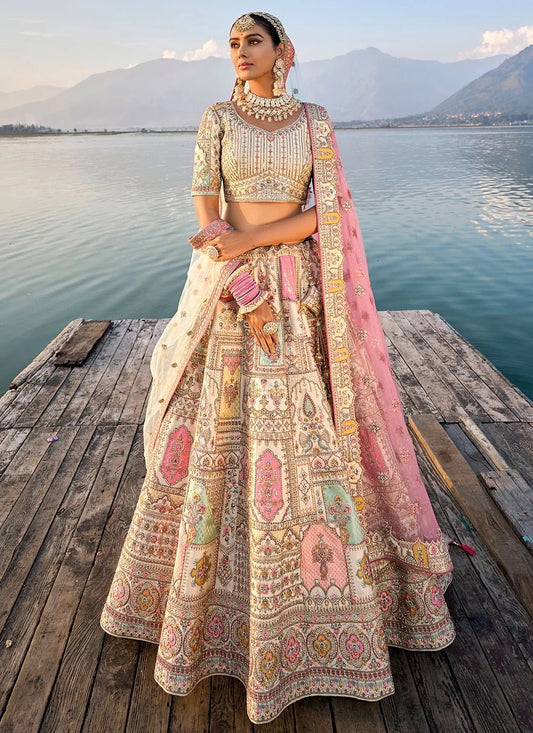 Stunning Cream & Gold Bridal ANARL - Indian Dress House 786