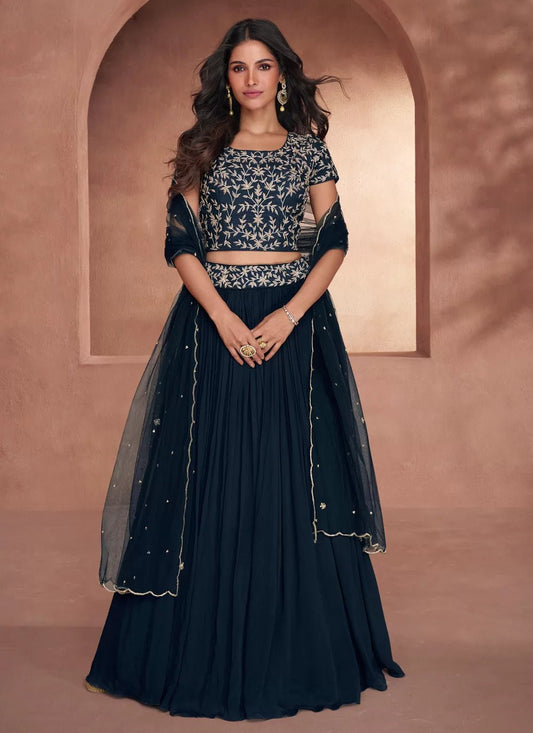 Stunning Dark Blue SYSHL - Indian Dress House 786