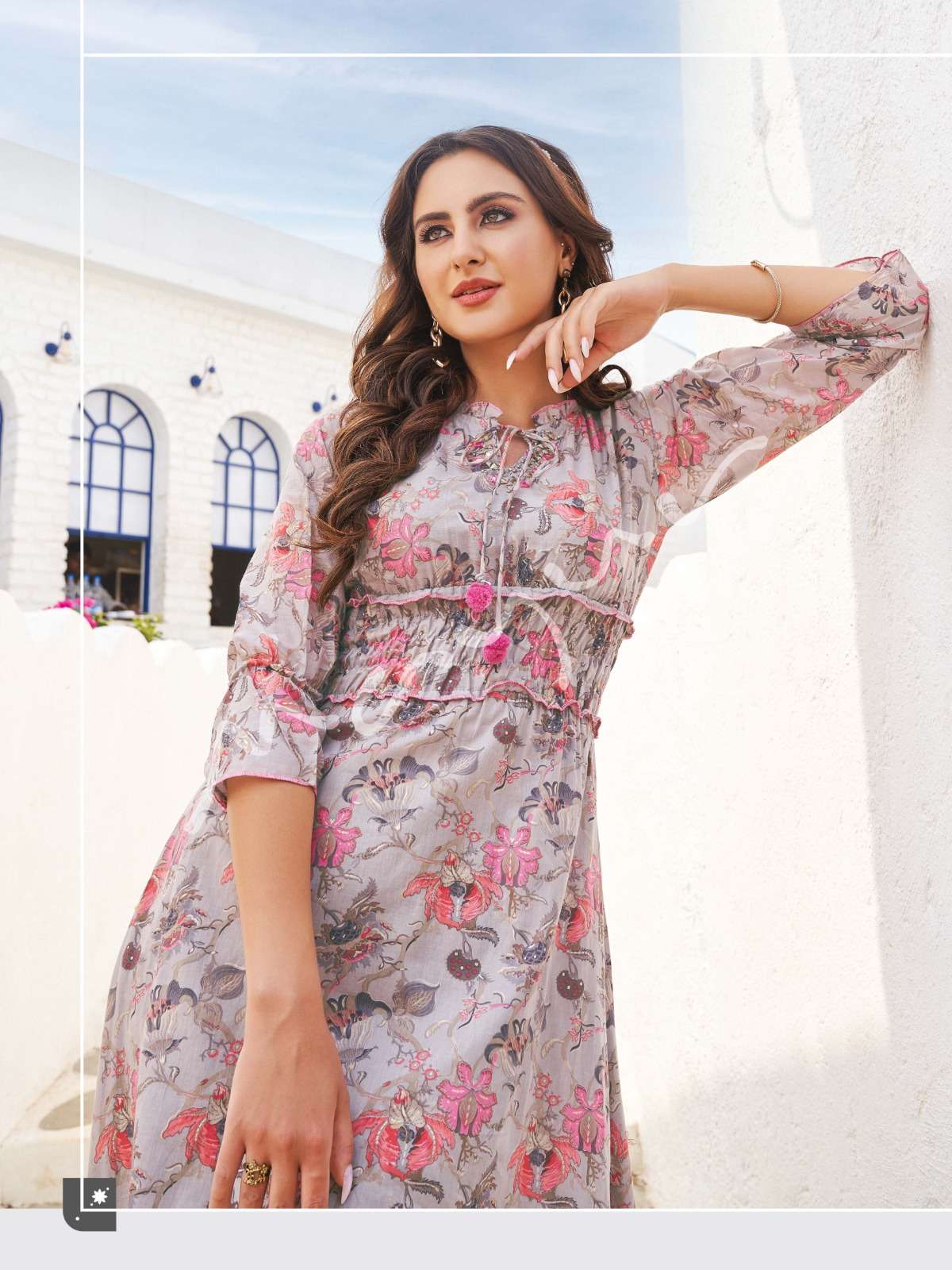 Stunning Floral Pastel Mauve SYM 03 FVD - Indian Dress House 786