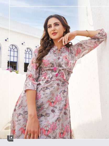 Stunning Floral Pastel Mauve SYM 03 FVD - Indian Dress House 786