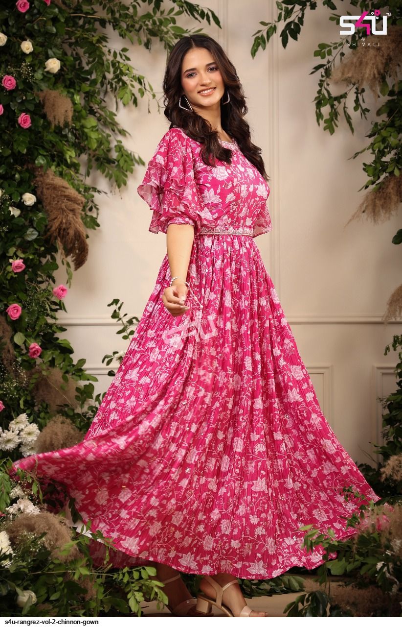 Stunning Floral Pink SUR01 SBF - Indian Dress House 786