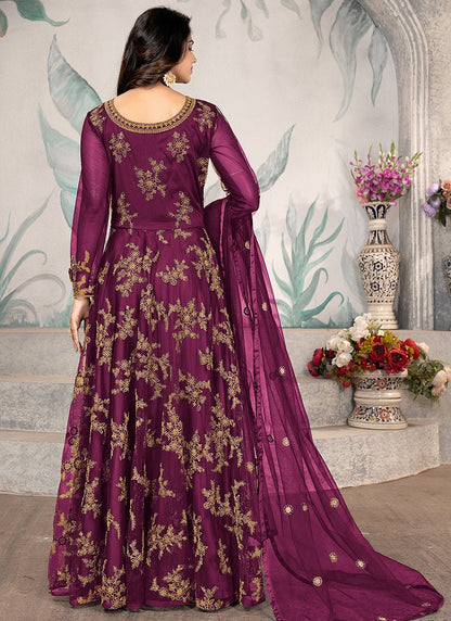 Stunning Floral Purple SW655 SWG - Indian Dress House 786