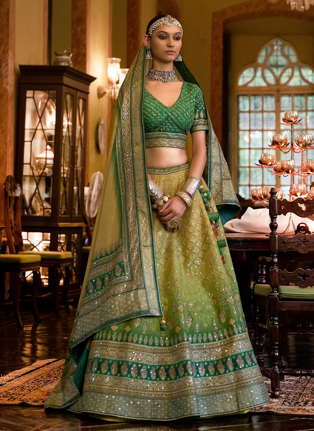 Stunning Green Ombre RWL - Indian Dress House 786