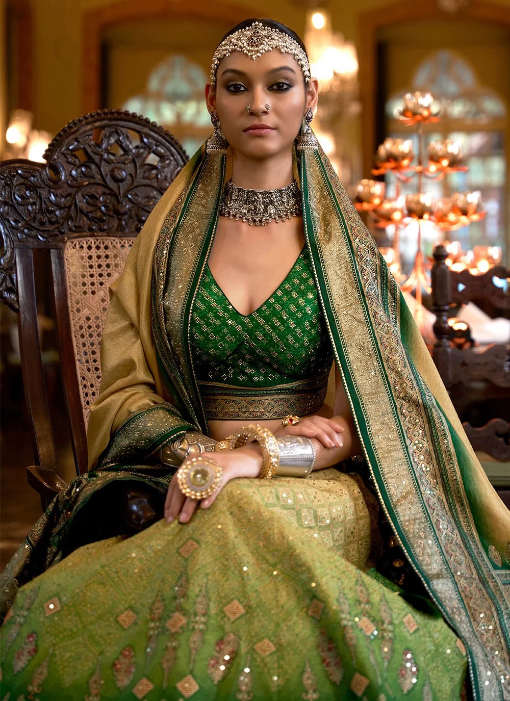 Stunning Green Ombre RWL - Indian Dress House 786