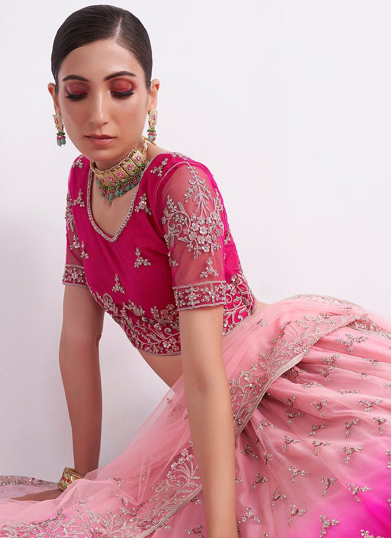 Stunning Ombre Pink ASH - Indian Dress House 786