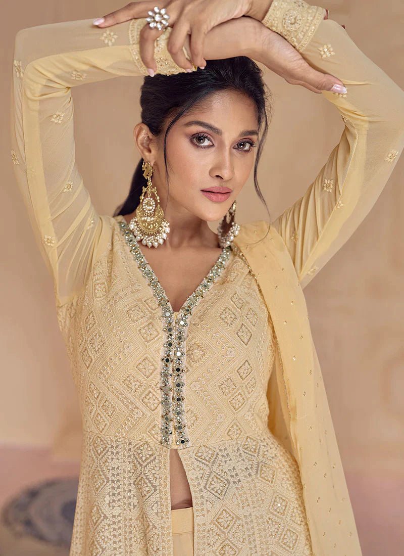 Stunning Pale Gold SSA - Indian Dress House 786