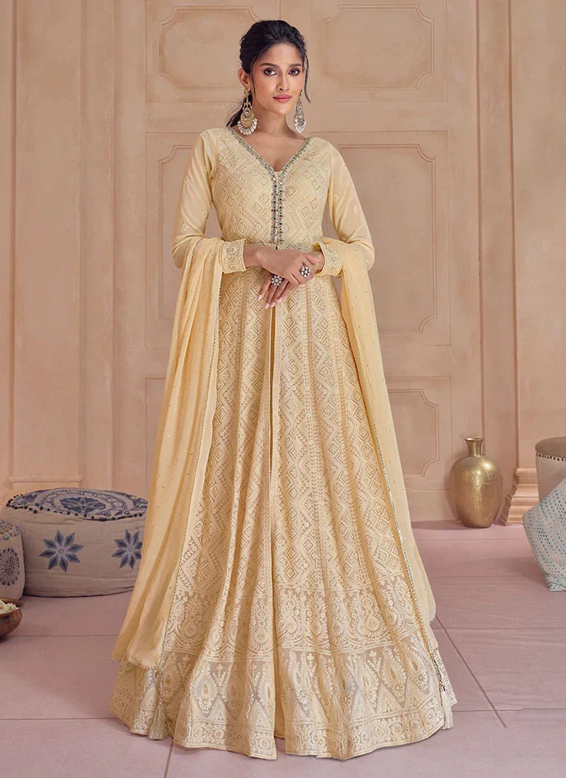 Stunning Pale Gold SSA - Indian Dress House 786