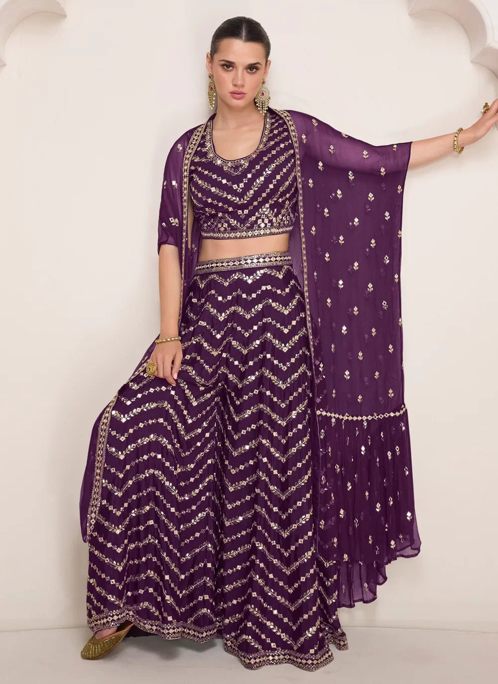 Stunning Purple Plazzo Suit SYP - Indian Dress House 786